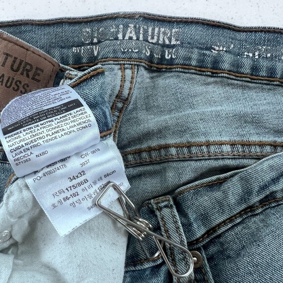 Levi Strauss & Co. Mens 34x32 Signature Jeans Medium Wash Straight Fit Denim - Picture 3 of 6